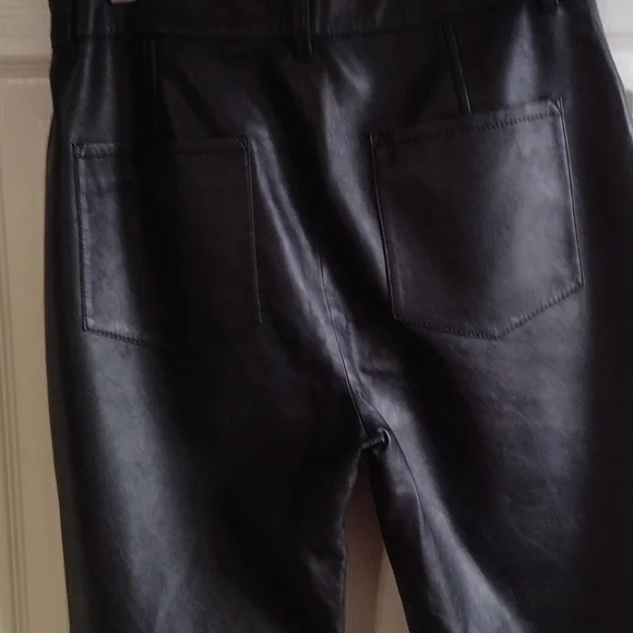 We the Free faux leather Zip up black pants size 29 pockets ankle High Rise